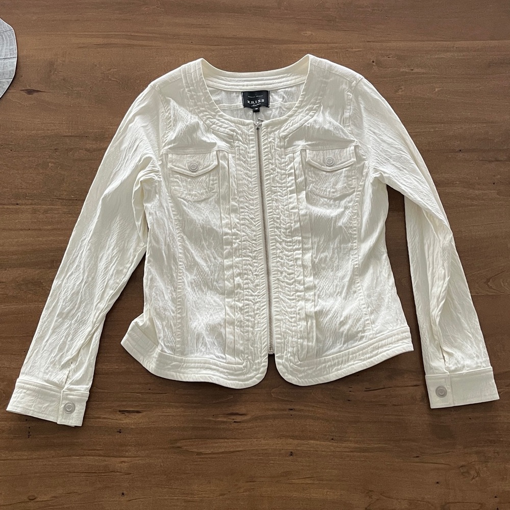 Ivory Fitted Chic Jacket